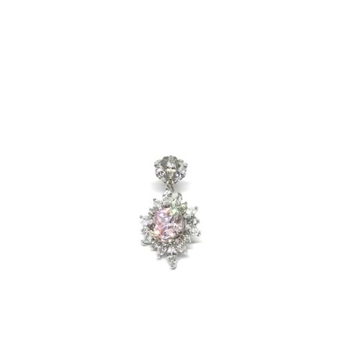 PEMBE SWAROVSKİ TAŞLI KÜPE